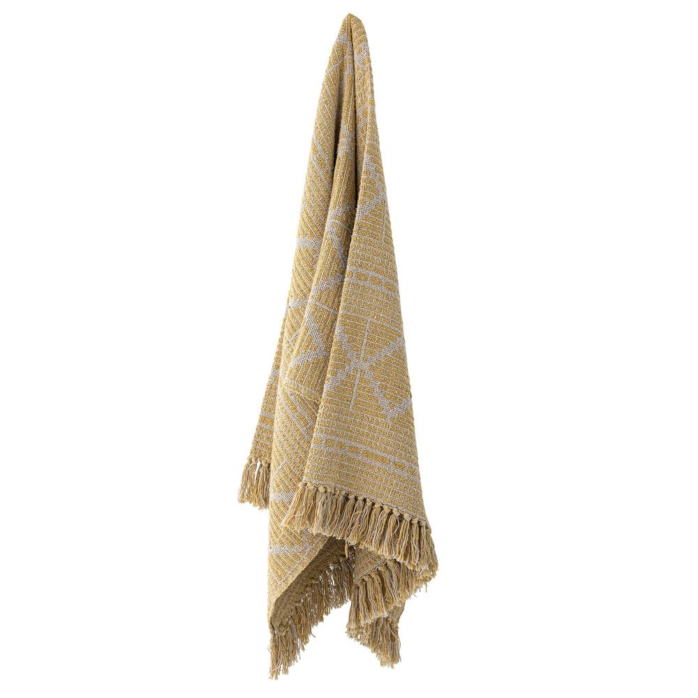Plaids - Gutte Plaid, Jaune, Coton recyclé - BLOOMINGVILLE MULTIBRAND HOUSE