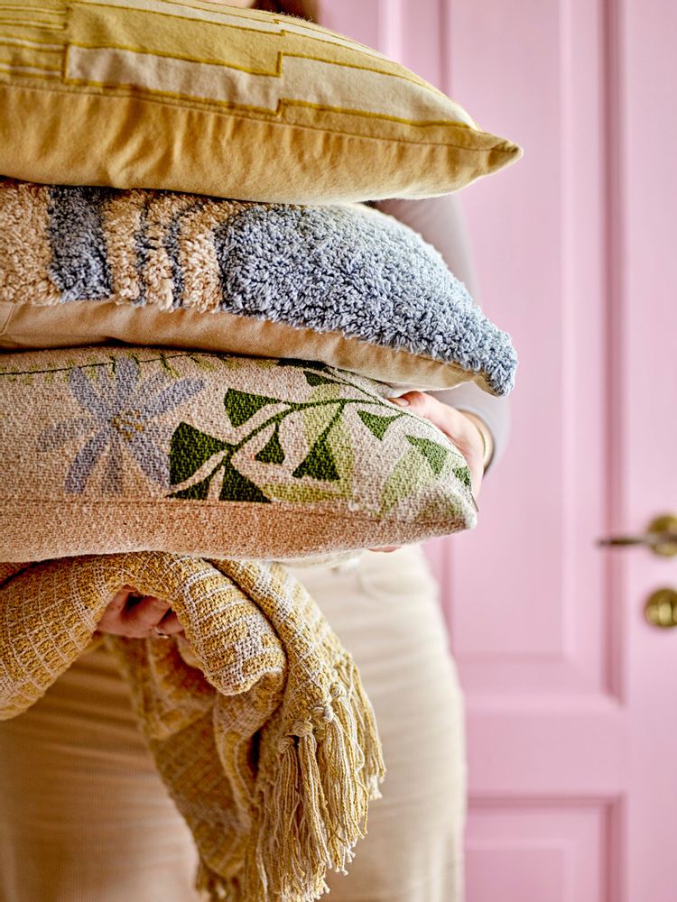 Plaids - Gutte Plaid, Jaune, Coton recyclé - BLOOMINGVILLE MULTIBRAND HOUSE