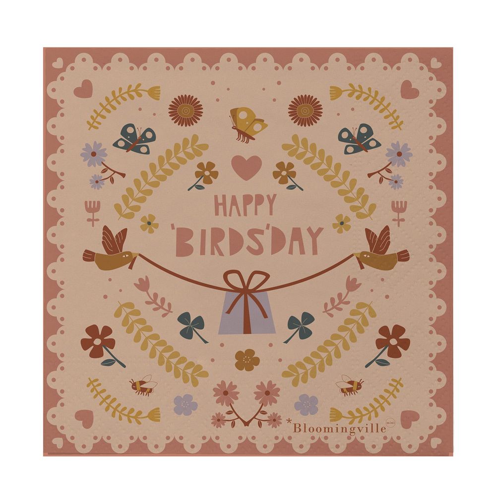 Serviettes - Bryn Serviette, Marron, FSC® Mix, Papier Pack of 20 - BLOOMINGVILLE MINI