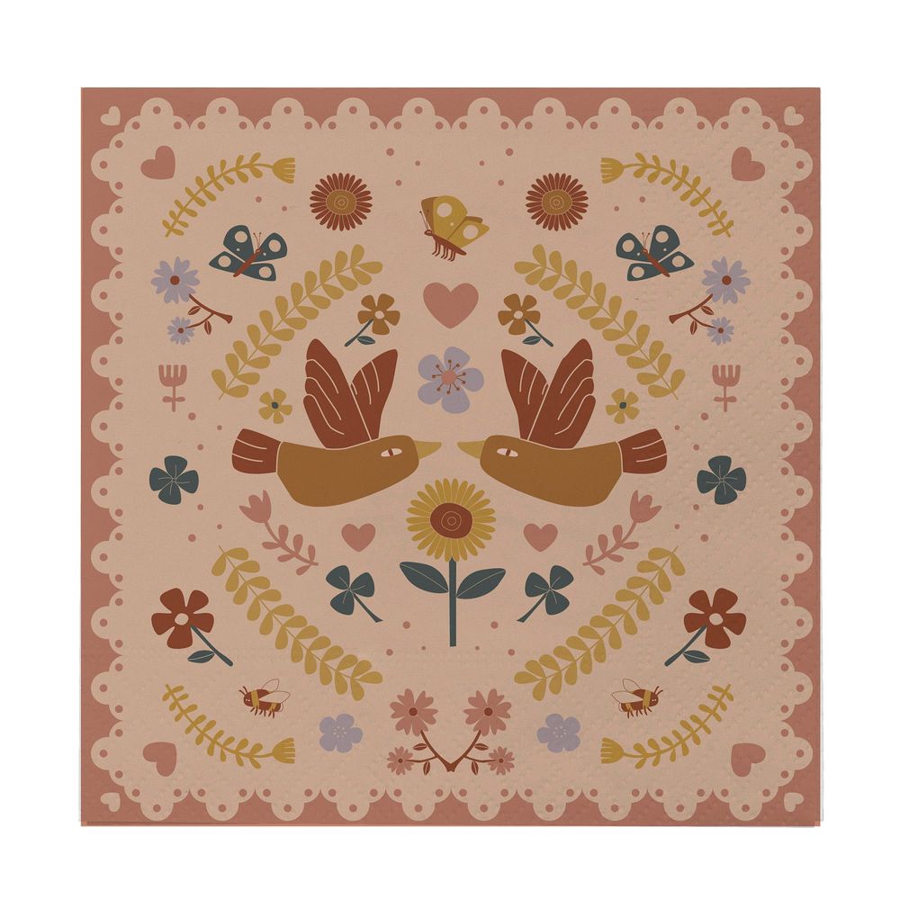 Serviettes - Bryn Serviette, Marron, FSC® Mix, Papier Pack of 20 - BLOOMINGVILLE MINI