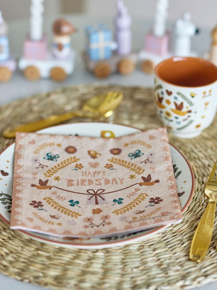 Serviettes - Bryn Serviette, Marron, FSC® Mix, Papier Pack of 20 - BLOOMINGVILLE MINI