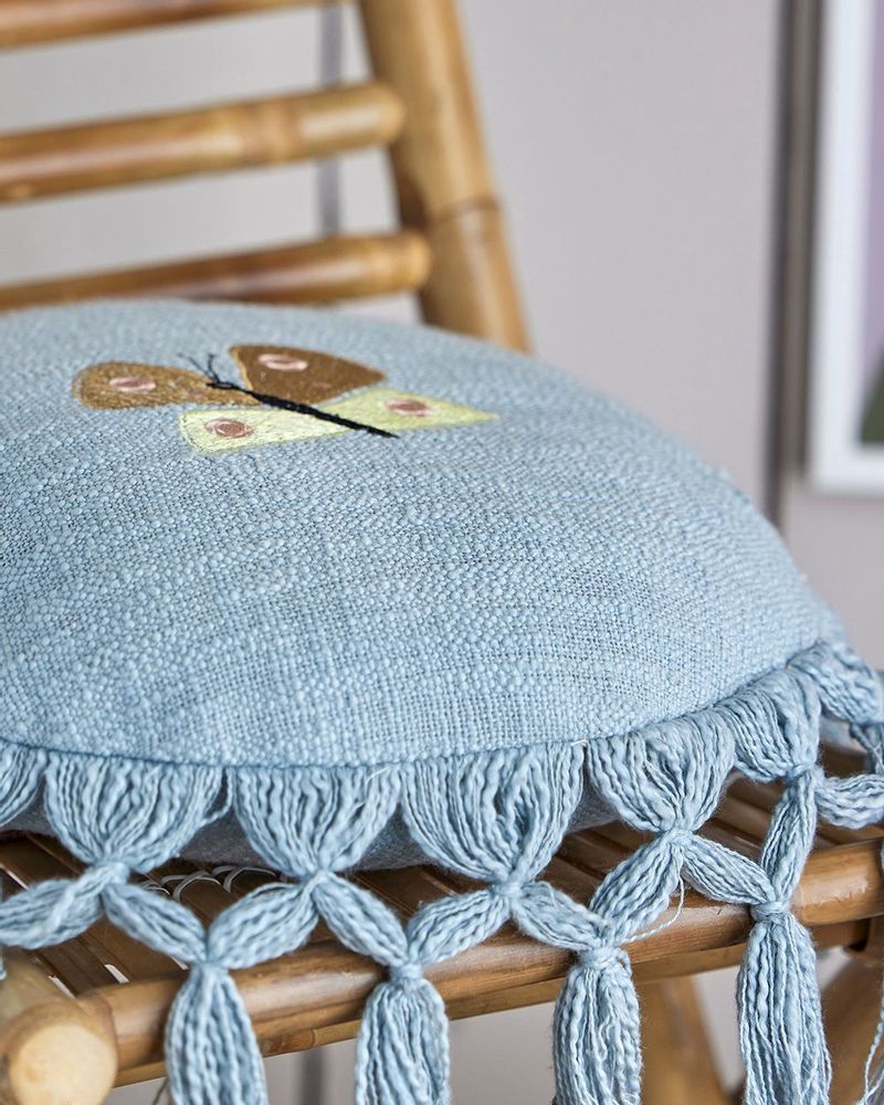 Cushions - Elinna Cushion, Blue, Cotton - BLOOMINGVILLE MINI