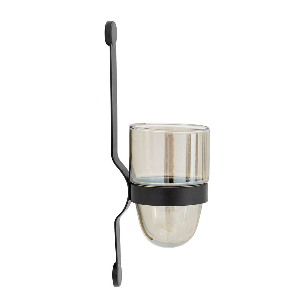 Accessoires de déco extérieure - Jasmina Photophore mural, Noir, Verre - BLOOMINGVILLE MULTIBRAND HOUSE