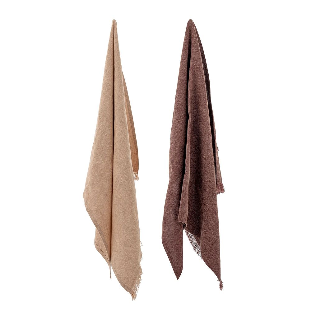 Brushes - Lovine Kitchen Towel, Brown, Cotton Set of 2 - BLOOMINGVILLE MULTIBRAND HOUSE