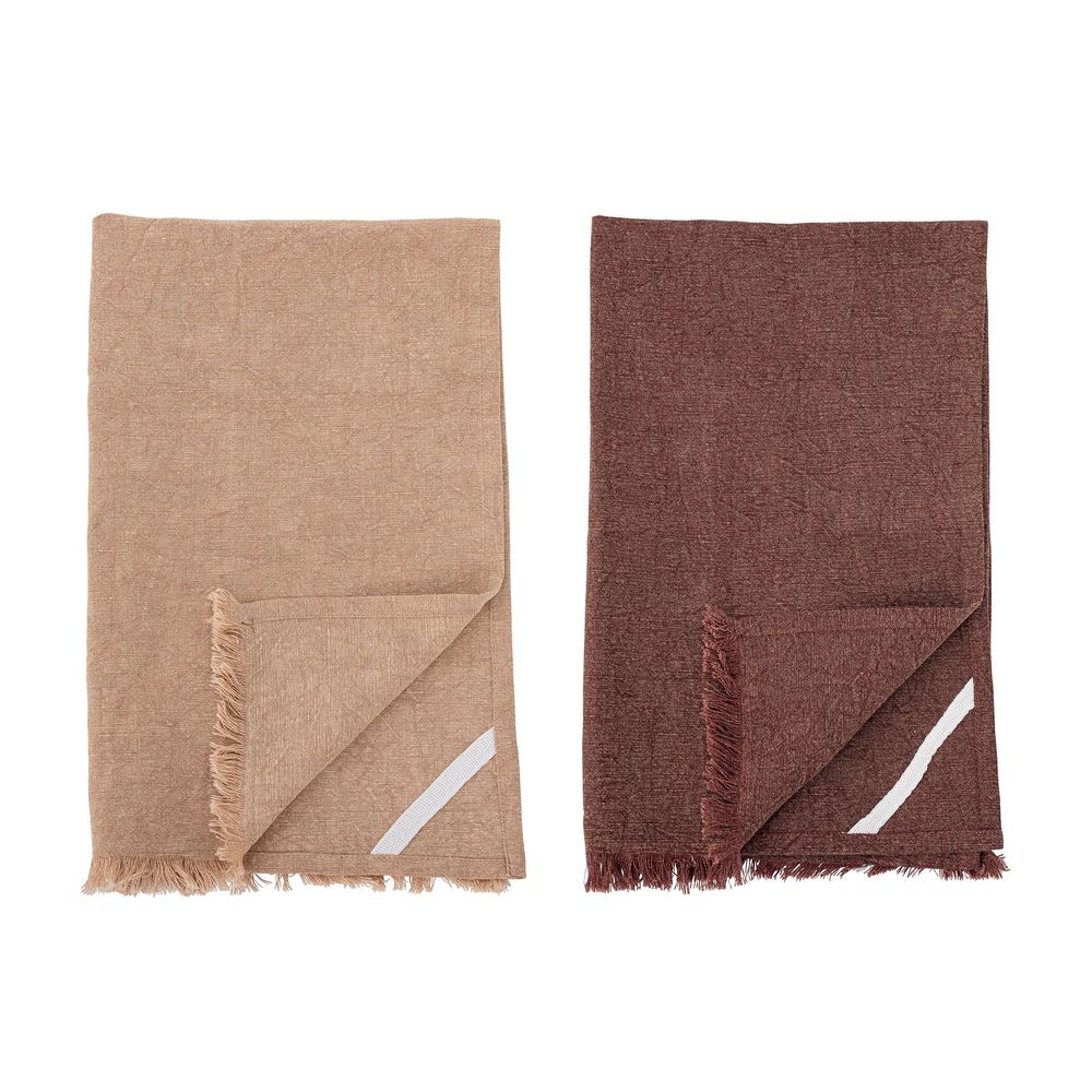 Brushes - Lovine Kitchen Towel, Brown, Cotton Set of 2 - BLOOMINGVILLE MULTIBRAND HOUSE