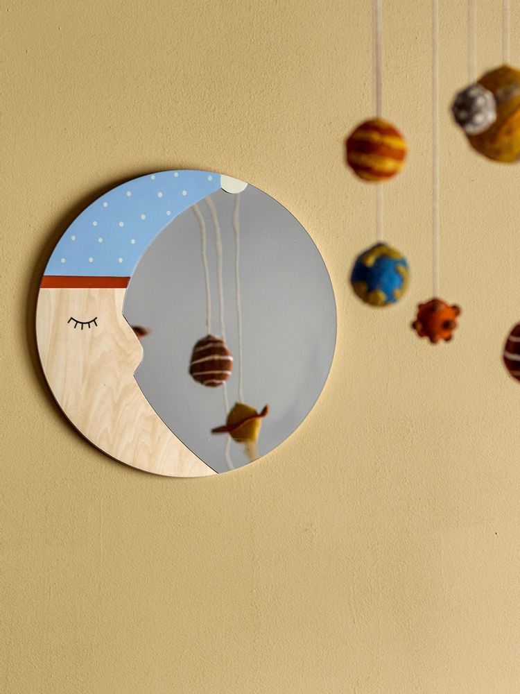 Miroirs - Moony Miroir mural, Nature, FSC®100% Contre-plaqué - BLOOMINGVILLE MINI