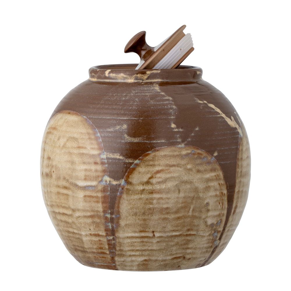 Boîtes de conservation - Nasib Cruche avec couvercle , Marron, Grès  - BLOOMINGVILLE MULTIBRAND HOUSE