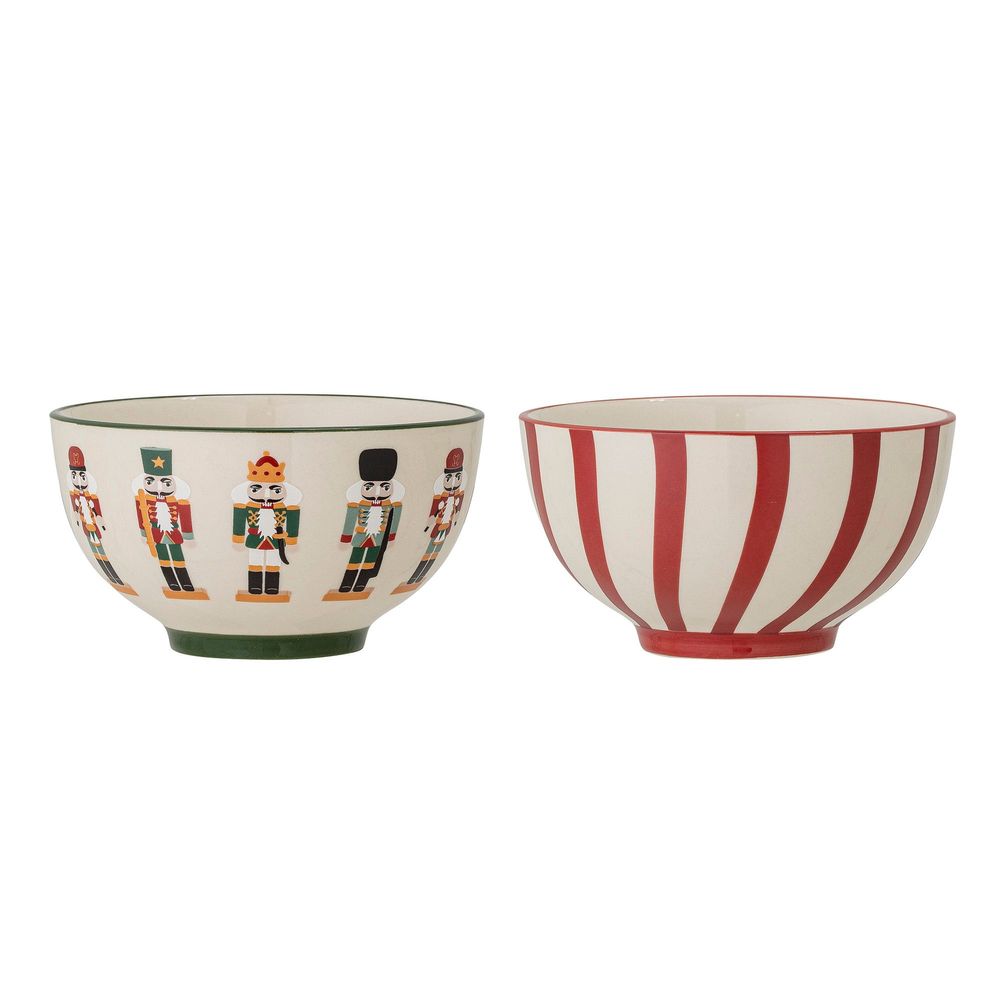 Bowls - Jolly Bowl, Red, Stoneware Set of 2 - BLOOMINGVILLE MULTIBRAND HOUSE