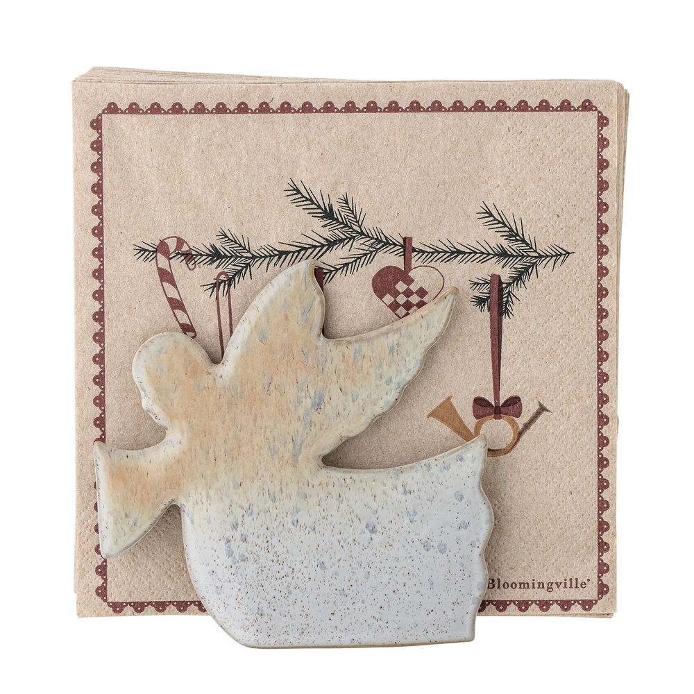 Napkins - Cherub Napkin Holder, Nature, Stoneware - BLOOMINGVILLE MULTIBRAND HOUSE