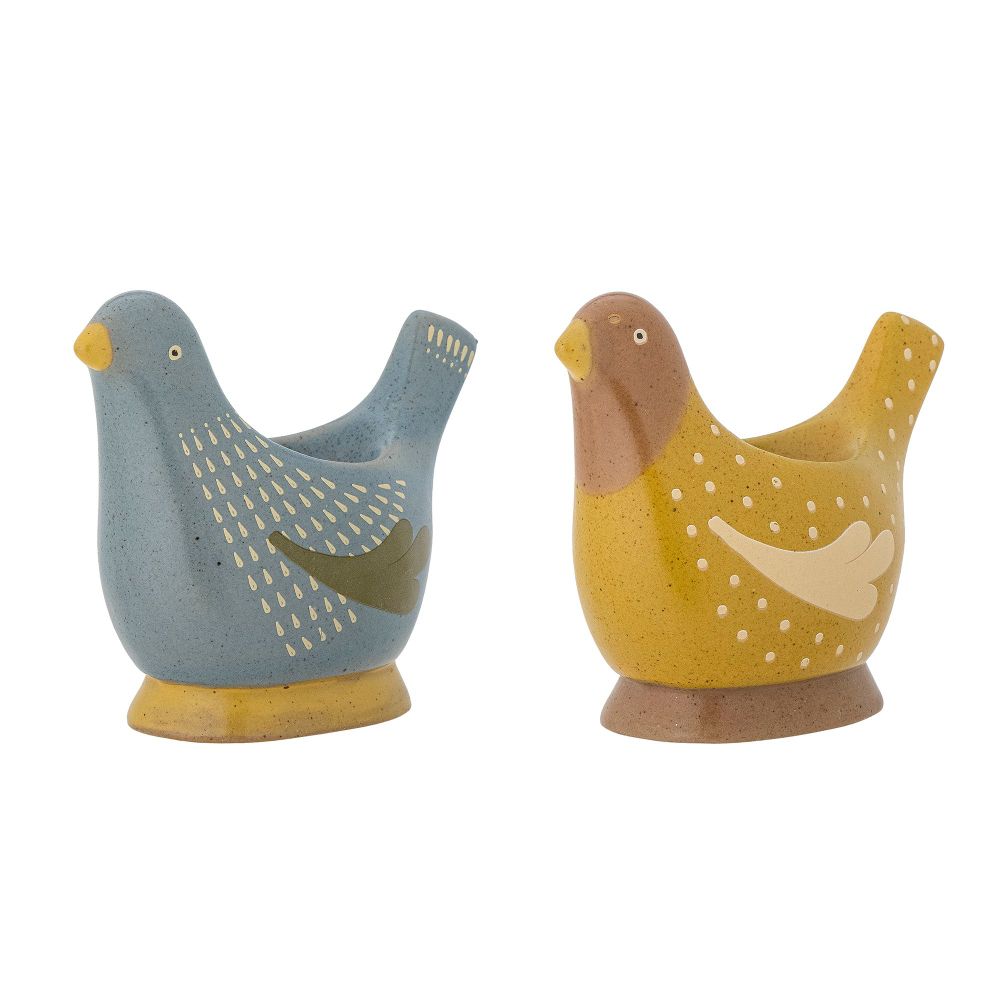 Kitchen utensils - Birdy Egg Cup, Blue, Stoneware Set of 2 - BLOOMINGVILLE MULTIBRAND HOUSE