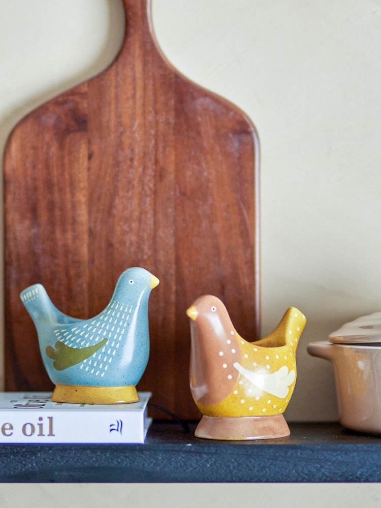 Kitchen utensils - Birdy Egg Cup, Blue, Stoneware Set of 2 - BLOOMINGVILLE MULTIBRAND HOUSE