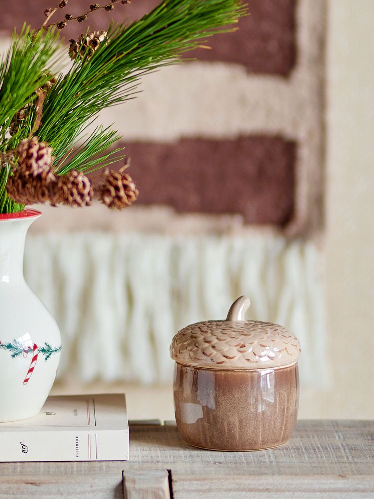 Food storage - Acorn Jar w/Lid, Brown, Stoneware - BLOOMINGVILLE MULTIBRAND HOUSE