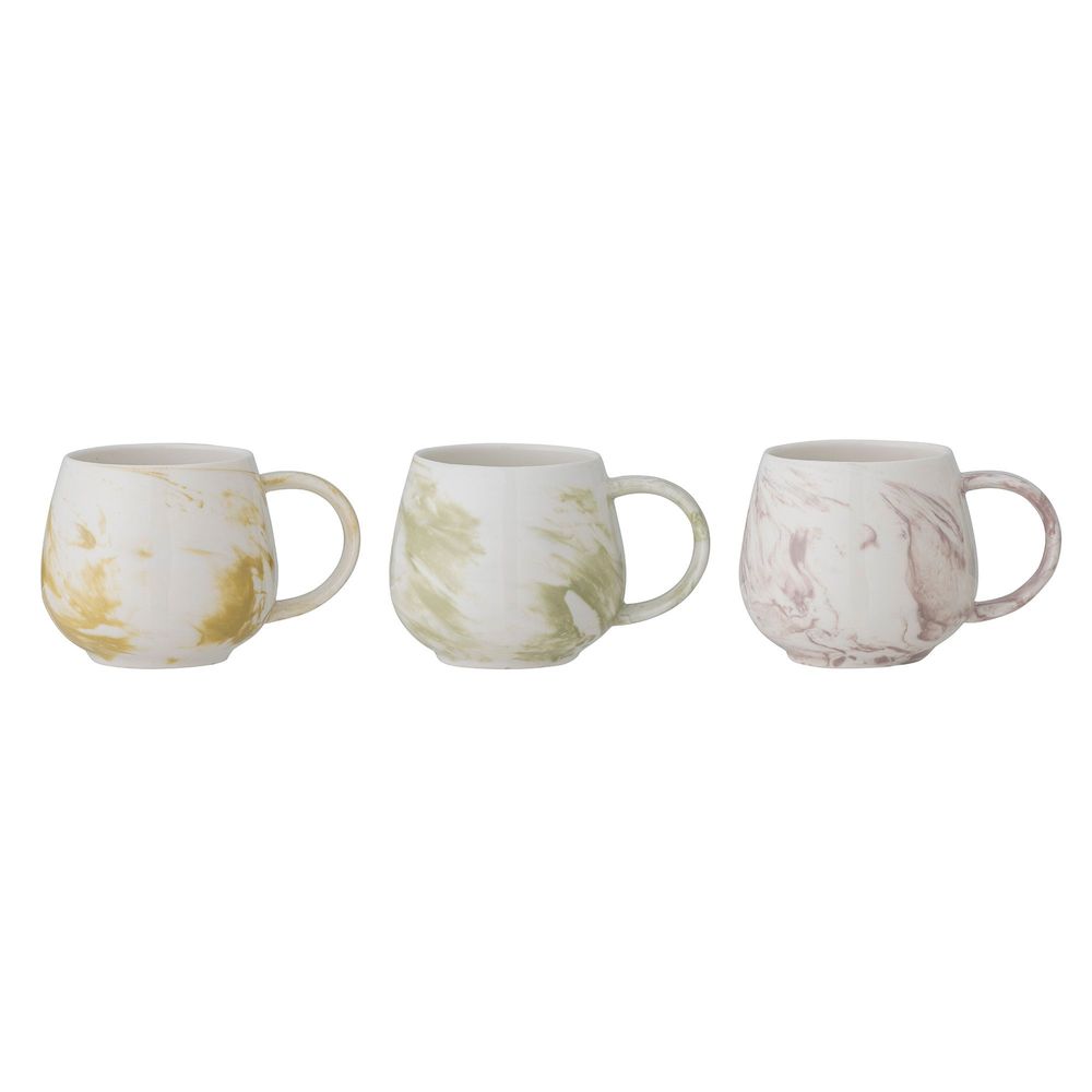 Mugs - Palma Mug, Green, Stoneware Set of 3 - BLOOMINGVILLE MULTIBRAND HOUSE