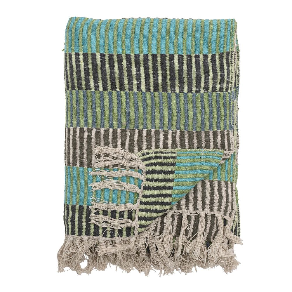 Throw blankets - Isnel Throw, Blue, Recycled Cotton - CREATIVE COLLECTION