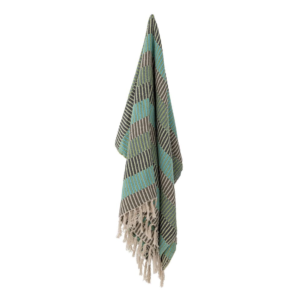 Throw blankets - Isnel Throw, Blue, Recycled Cotton - CREATIVE COLLECTION