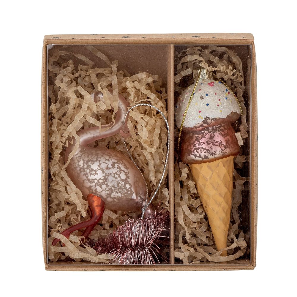 Guirlandes et boules de Noël - Rosina Bibelot, Rose, Verre Set of 2 - BLOOMINGVILLE MULTIBRAND HOUSE