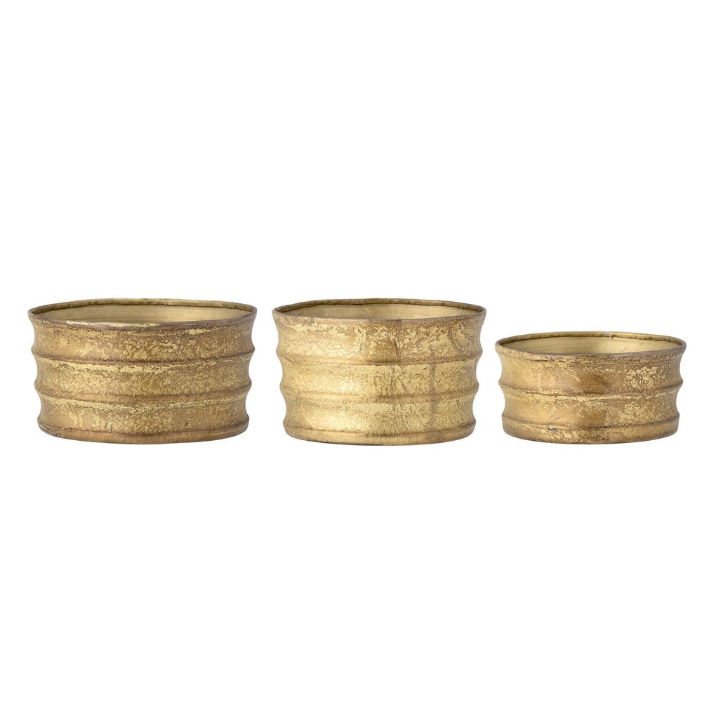 Pots de fleurs - Lucilla Pot de fleurs, Or, Métal Set of 3 - BLOOMINGVILLE MULTIBRAND HOUSE