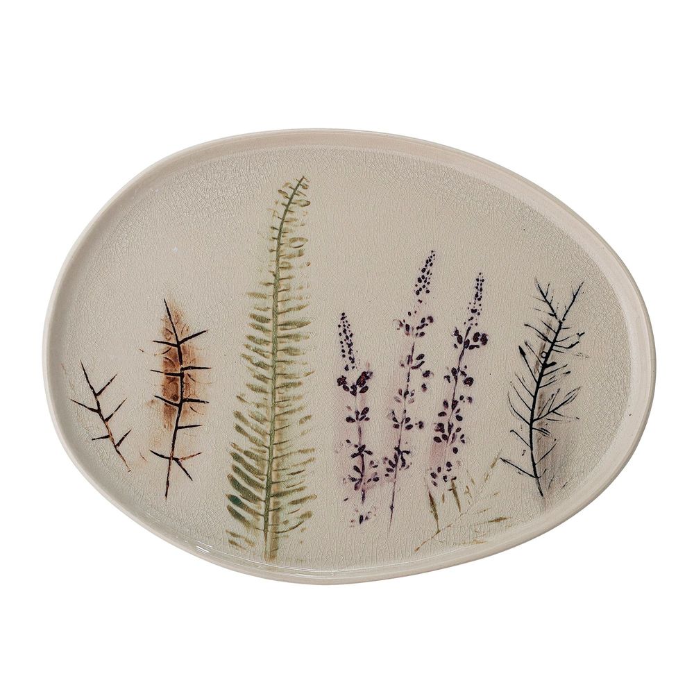 Kitchen utensils - Bea Serving Plate, Nature, Stoneware - BLOOMINGVILLE MULTIBRAND HOUSE