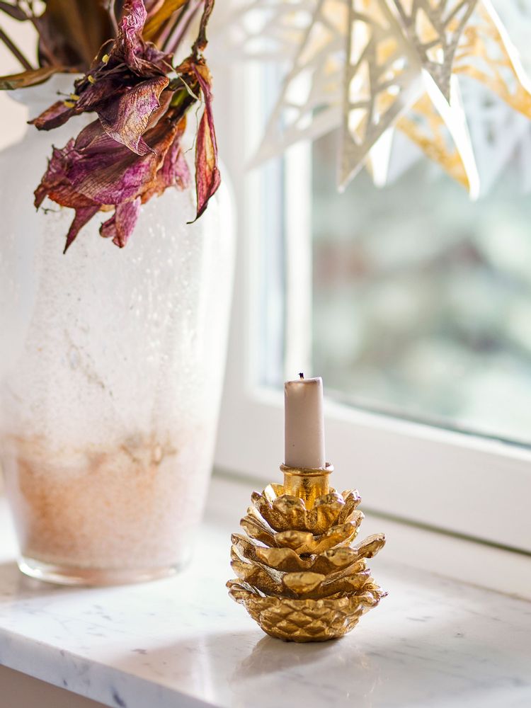Candlesticks and candle holders - Fernie Candle Holder, Gold, Metal - BLOOMINGVILLE MULTIBRAND HOUSE