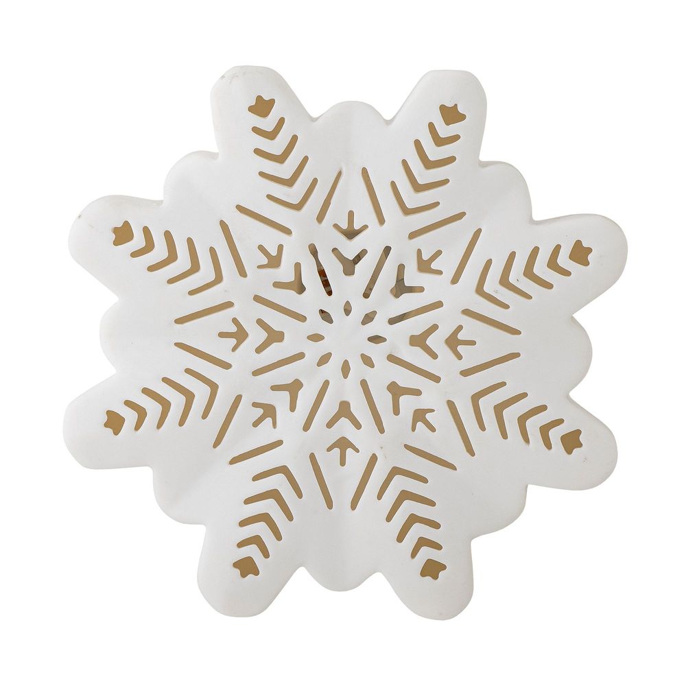 Decorative objects - Flake Deco w/Light, White, Stoneware  - BLOOMINGVILLE MULTIBRAND HOUSE