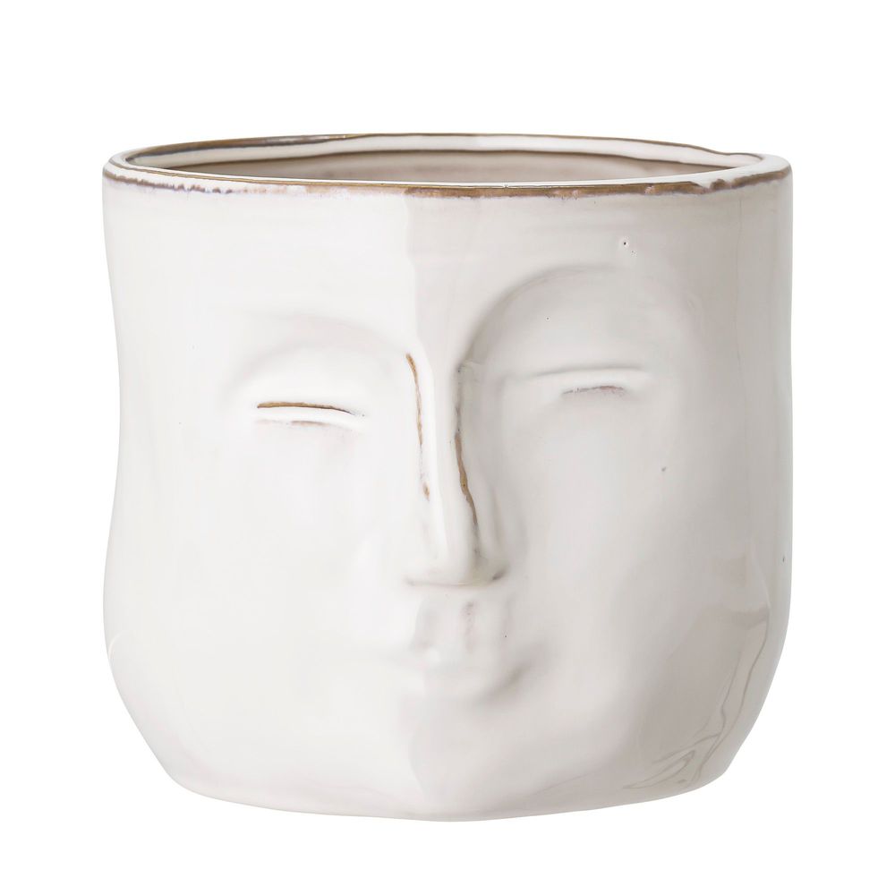 Flower pots - Ignacia Flowerpot, White, Stoneware - BLOOMINGVILLE MULTIBRAND HOUSE