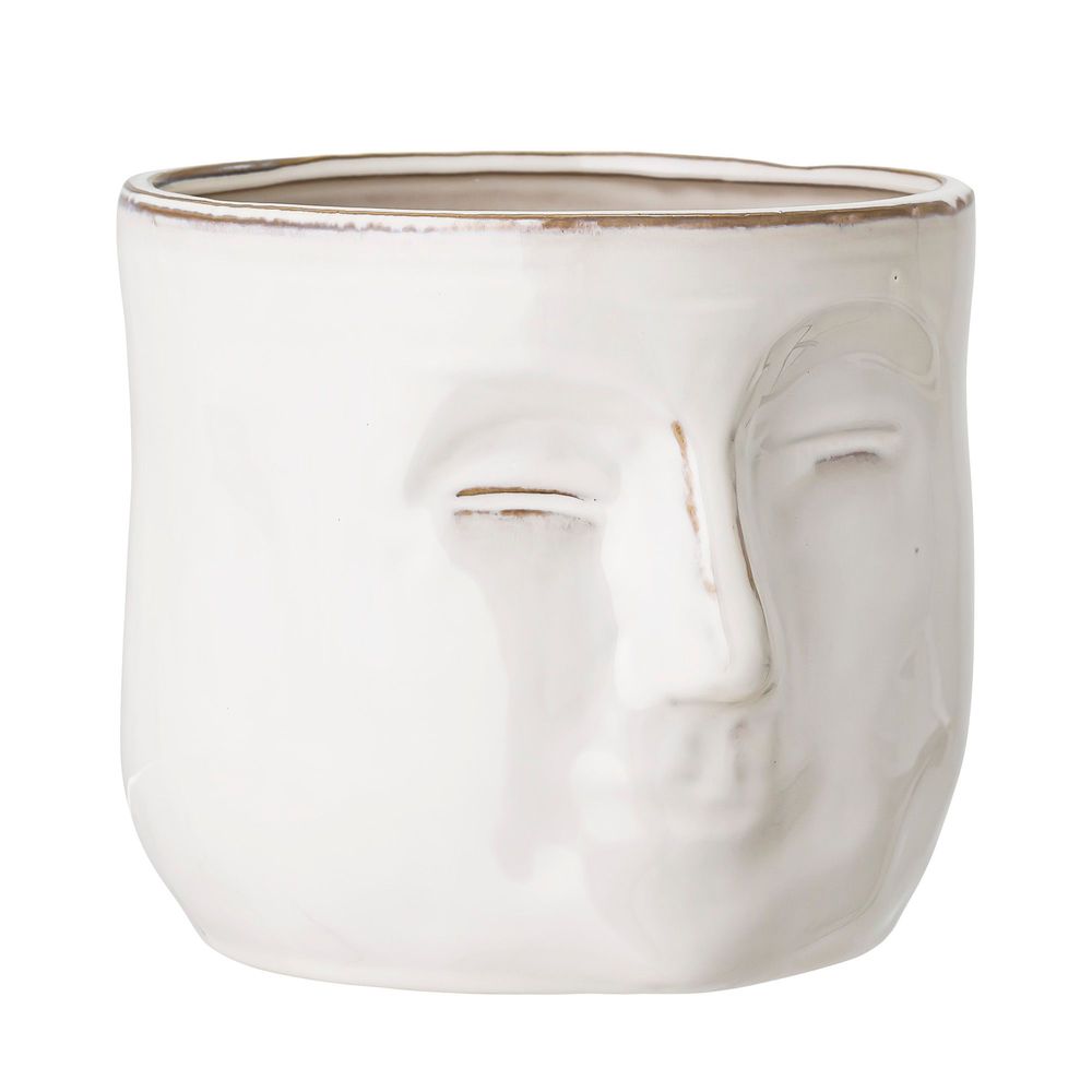 Flower pots - Ignacia Flowerpot, White, Stoneware - BLOOMINGVILLE MULTIBRAND HOUSE