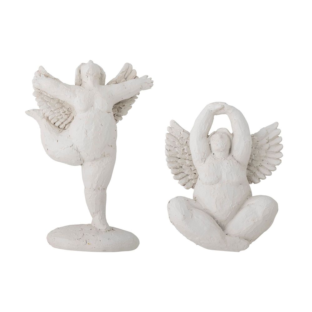 Objets de décoration - Hadassa Déco, Blanc, Polyrésine Set of 2 - BLOOMINGVILLE MULTIBRAND HOUSE