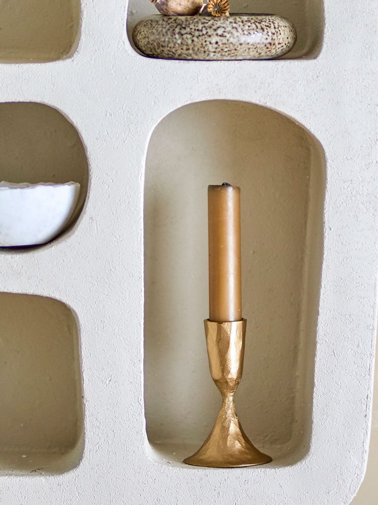 Candlesticks and candle holders - Pinja Candle Holder, Gold, Metal - BLOOMINGVILLE MULTIBRAND HOUSE