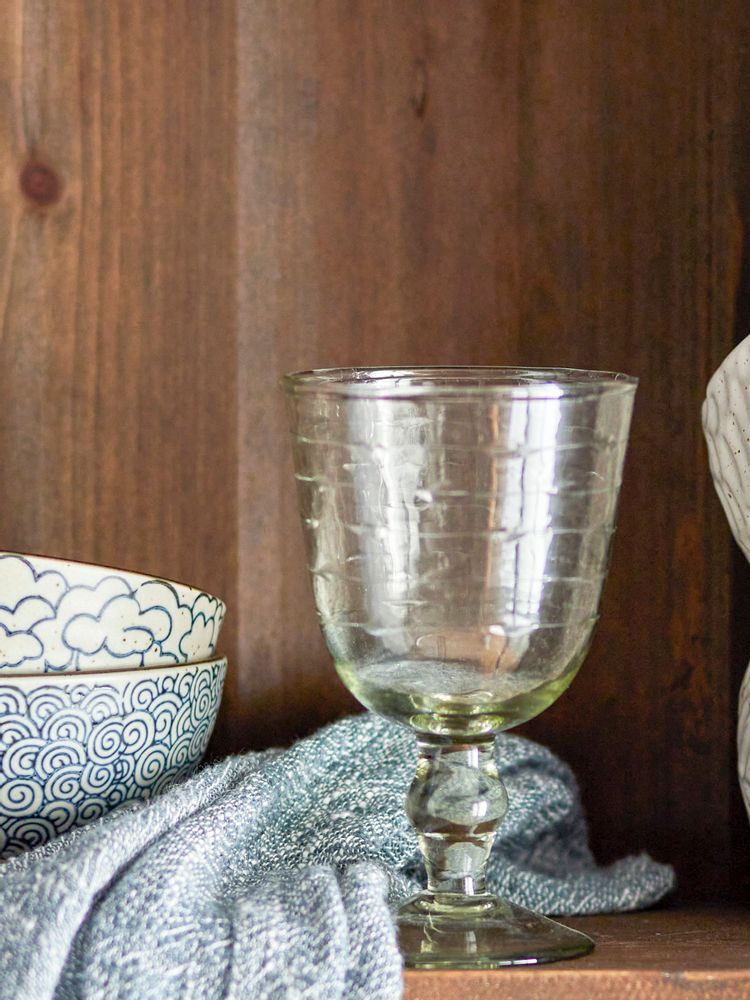 Glass - Ricci Wine Glass, Clear, Recycled Glass - CREATIVE COLLECTION