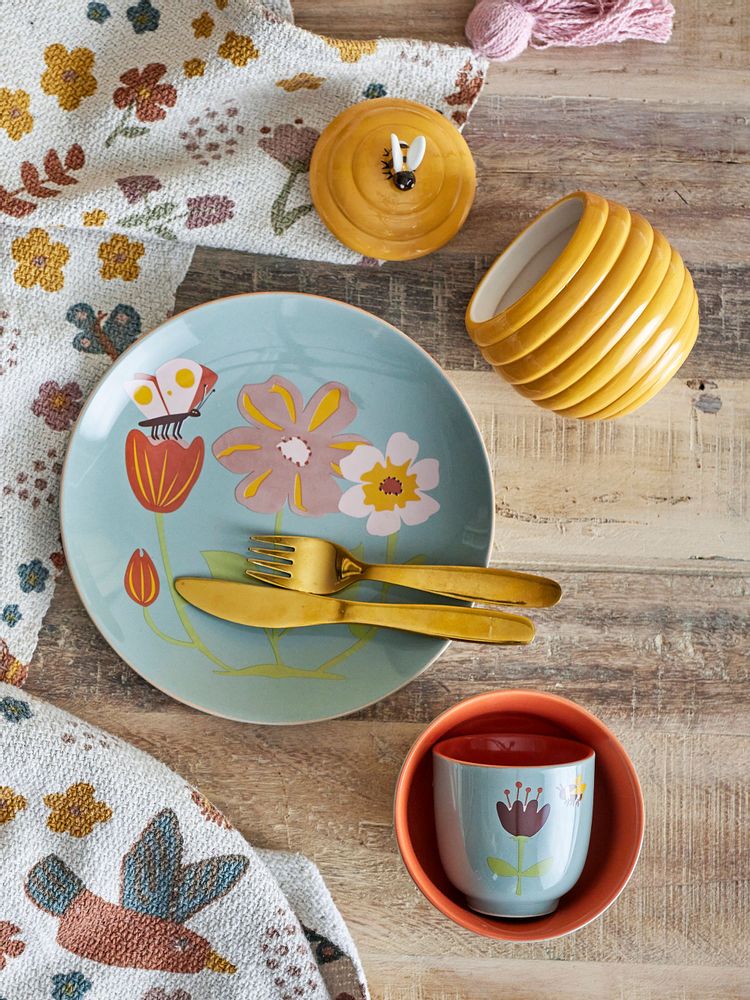 Assiettes au quotidien - Meadow Ensemble de vaisselle, Blue, Grès Set of 3 - BLOOMINGVILLE MINI