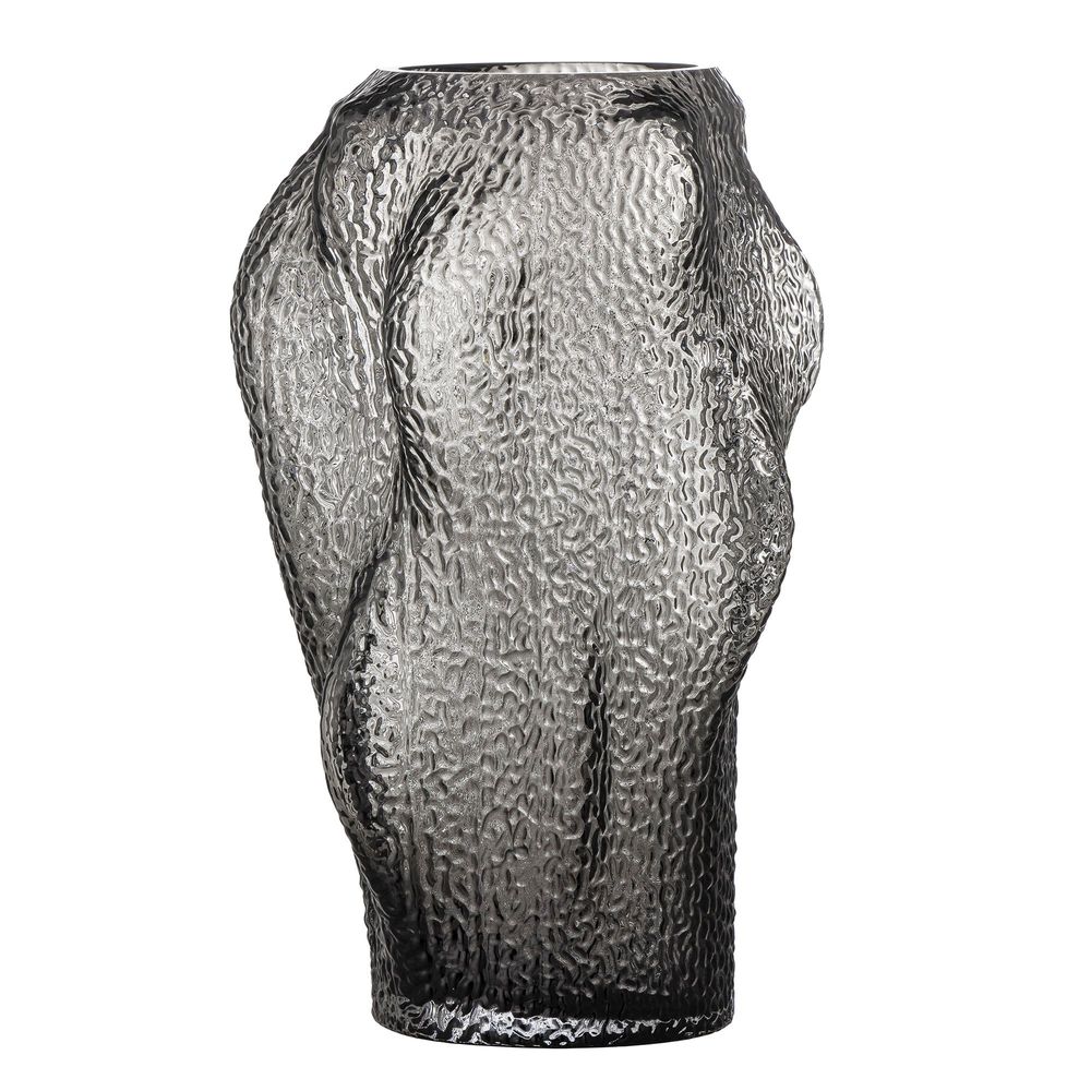 Vases - Khalid Vase, Gris, Verre - BLOOMINGVILLE MULTIBRAND HOUSE