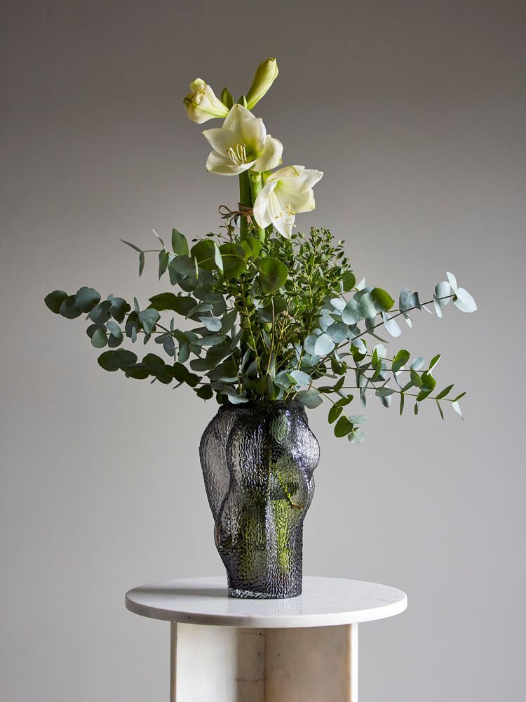 Vases - Khalid Vase, Gris, Verre - BLOOMINGVILLE MULTIBRAND HOUSE