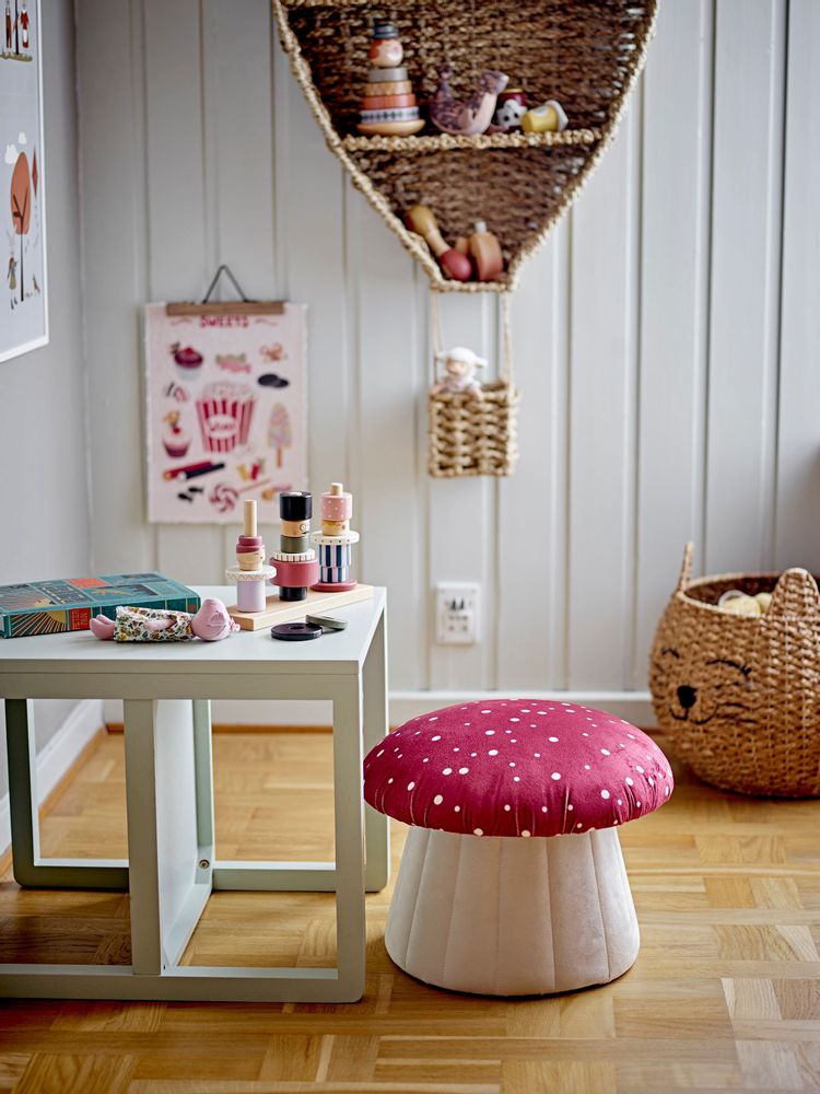 Poufs - Lue Pouf, Rouge, Polyester - BLOOMINGVILLE MINI