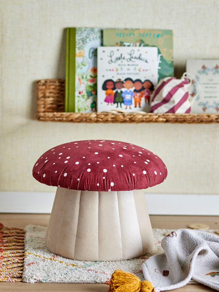 Poufs - Lue Pouf, Rouge, Polyester - BLOOMINGVILLE MINI