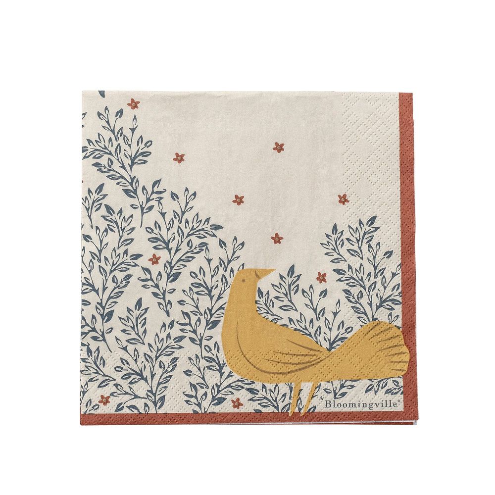 Serviettes - Hezha Serviette, Jaune, FSC® Mix, Papier Pack of 20 - BLOOMINGVILLE MULTIBRAND HOUSE