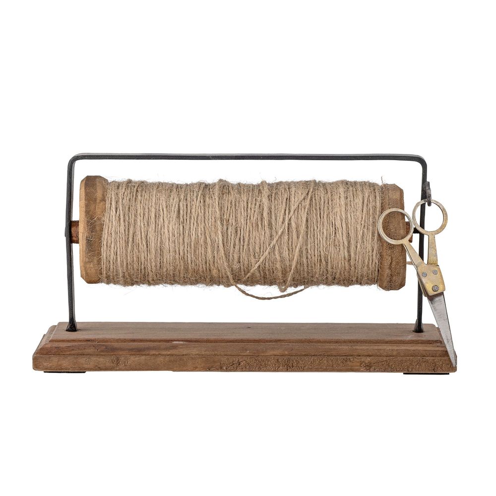 Aménagements pour bureau - Barni Bobine en bois de fil de jute et ciseaux, Marron, Bois de récupération - BLOOMINGVILLE MULTIBRAND HOUSE
