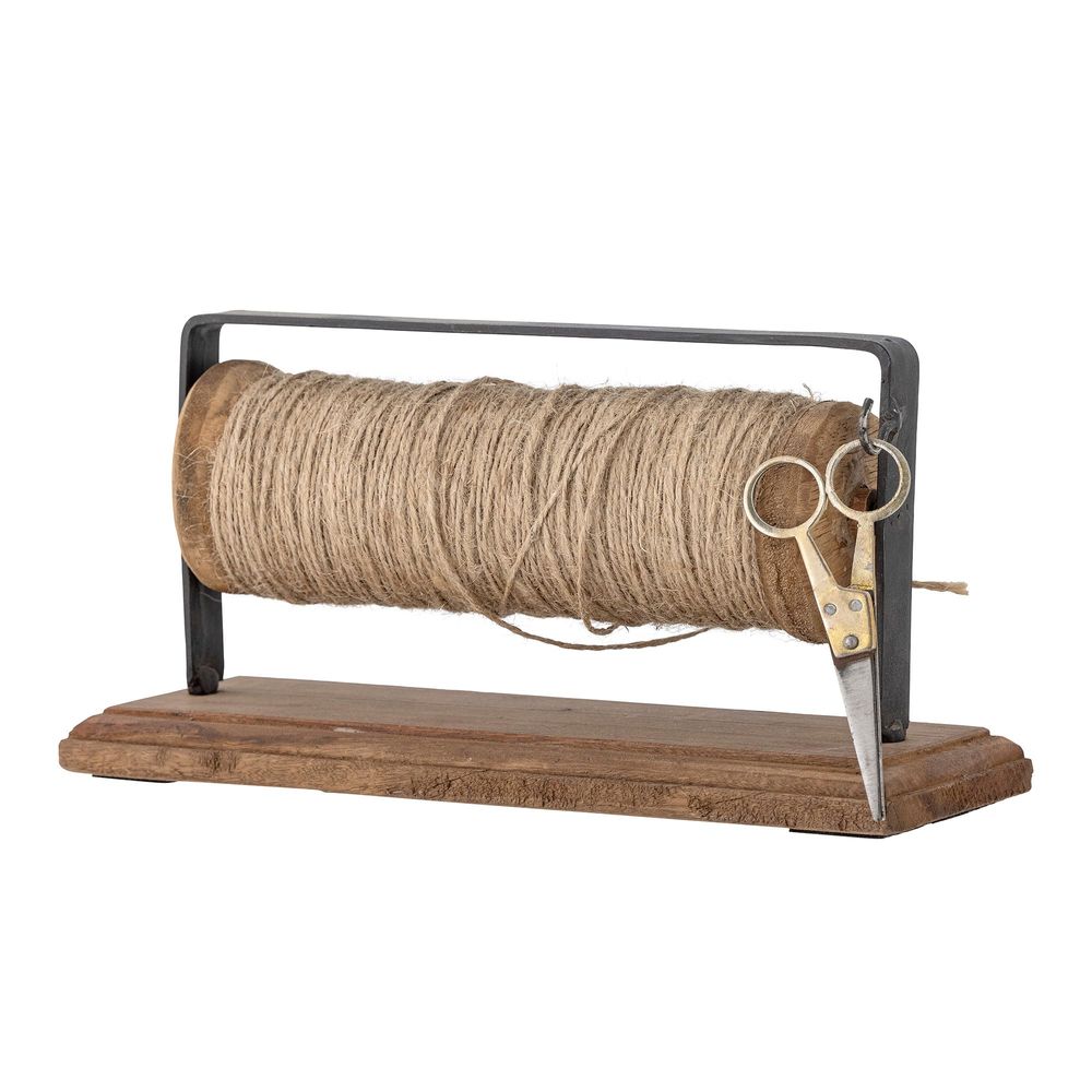 Aménagements pour bureau - Barni Bobine en bois de fil de jute et ciseaux, Marron, Bois de récupération - BLOOMINGVILLE MULTIBRAND HOUSE