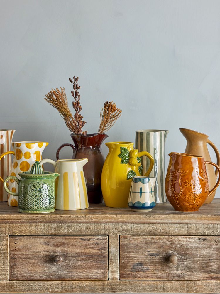 Carafes - Limone Jug, Yellow, Stoneware - CREATIVE COLLECTION
