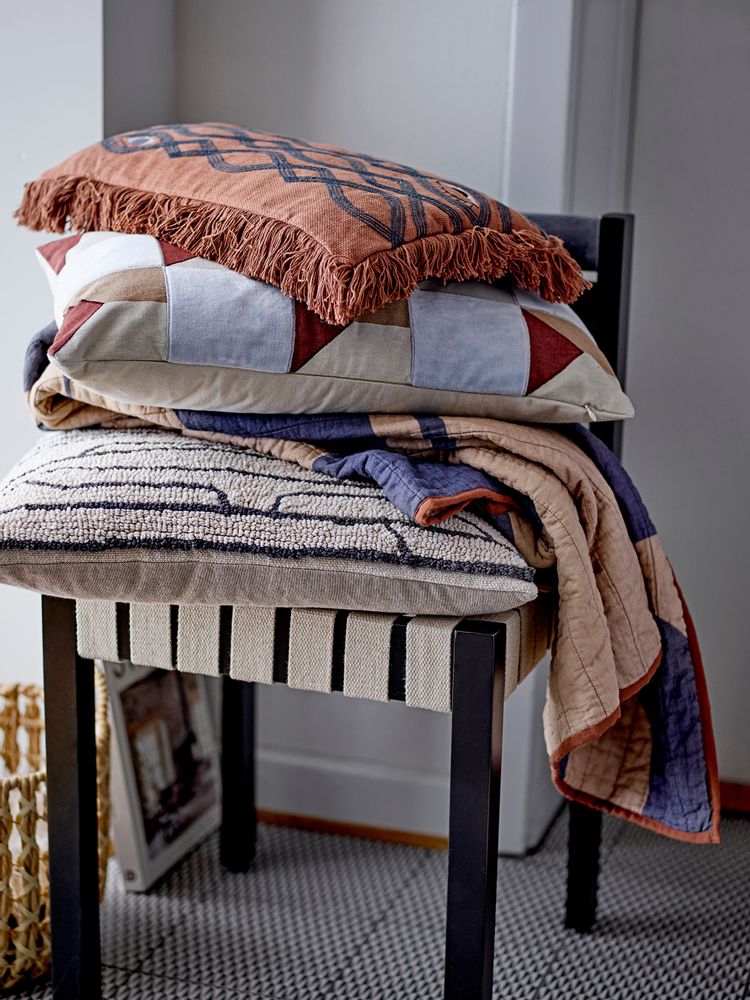 Cushions - Corinna Cushion, Blue, Cotton - BLOOMINGVILLE MULTIBRAND HOUSE