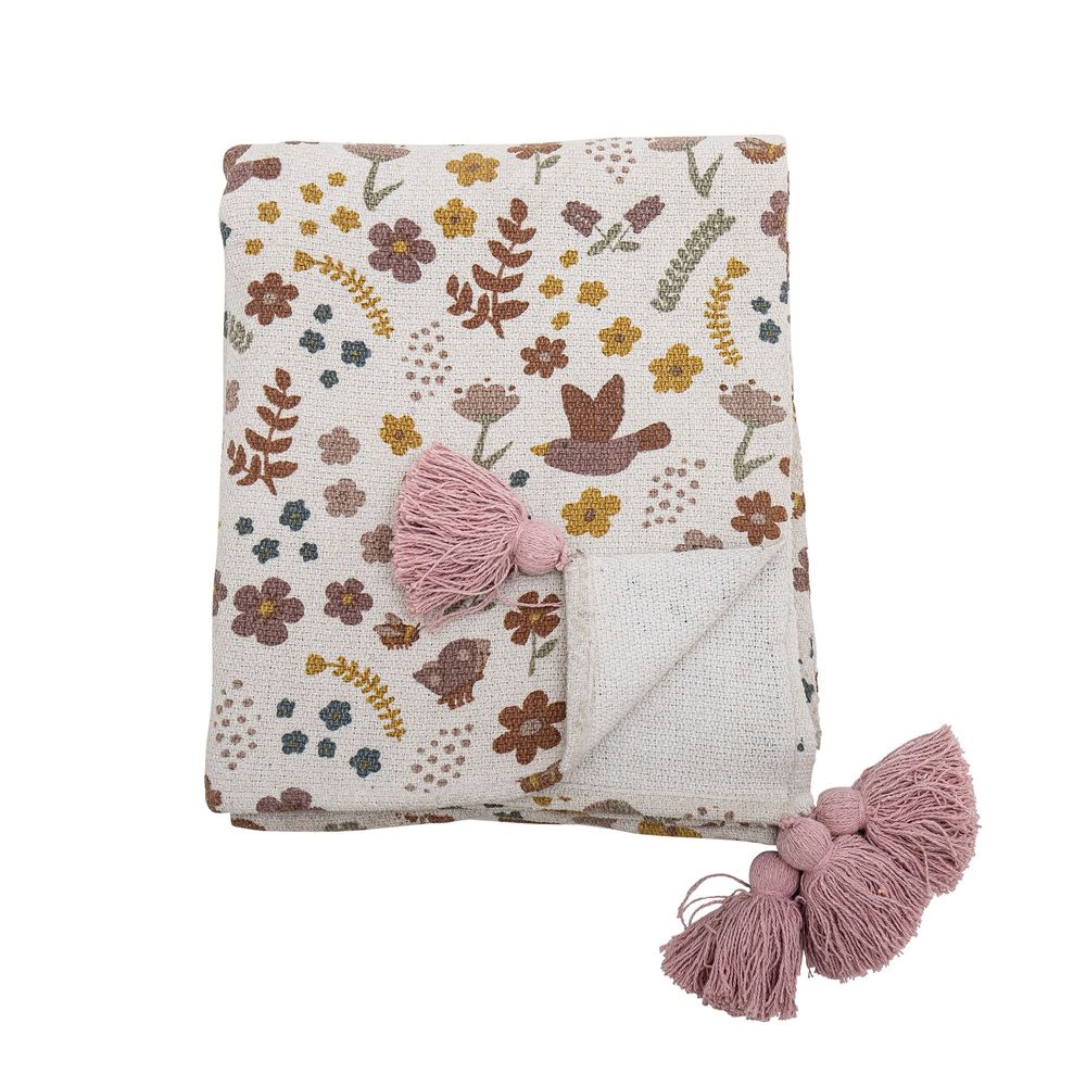Plaids - Kristine Plaid, Nature, Coton recyclé - BLOOMINGVILLE MINI