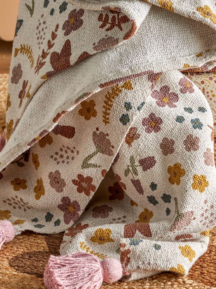 Plaids - Kristine Plaid, Nature, Coton recyclé - BLOOMINGVILLE MINI