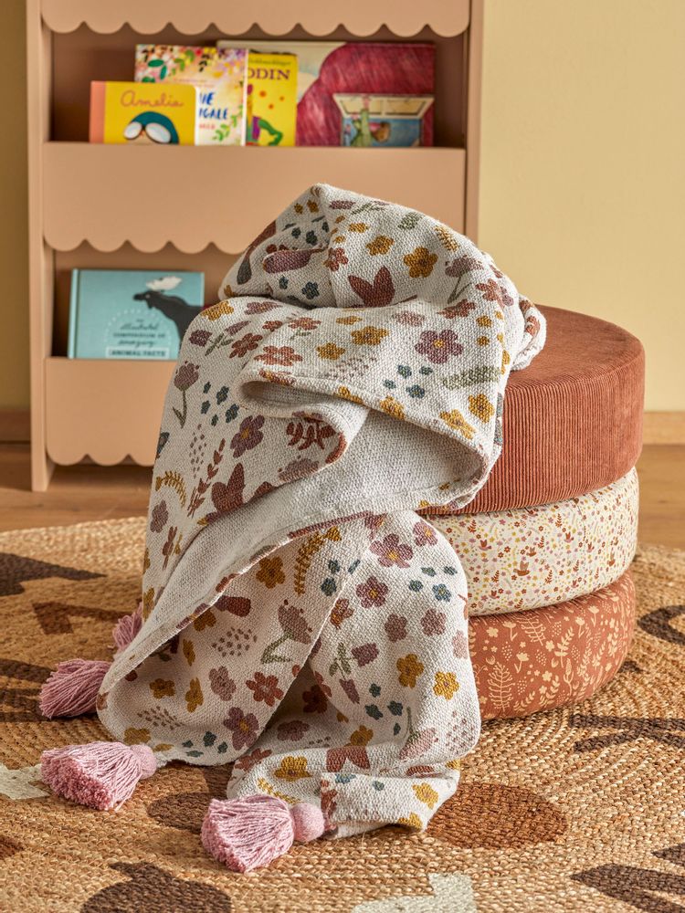 Plaids - Kristine Plaid, Nature, Coton recyclé - BLOOMINGVILLE MINI
