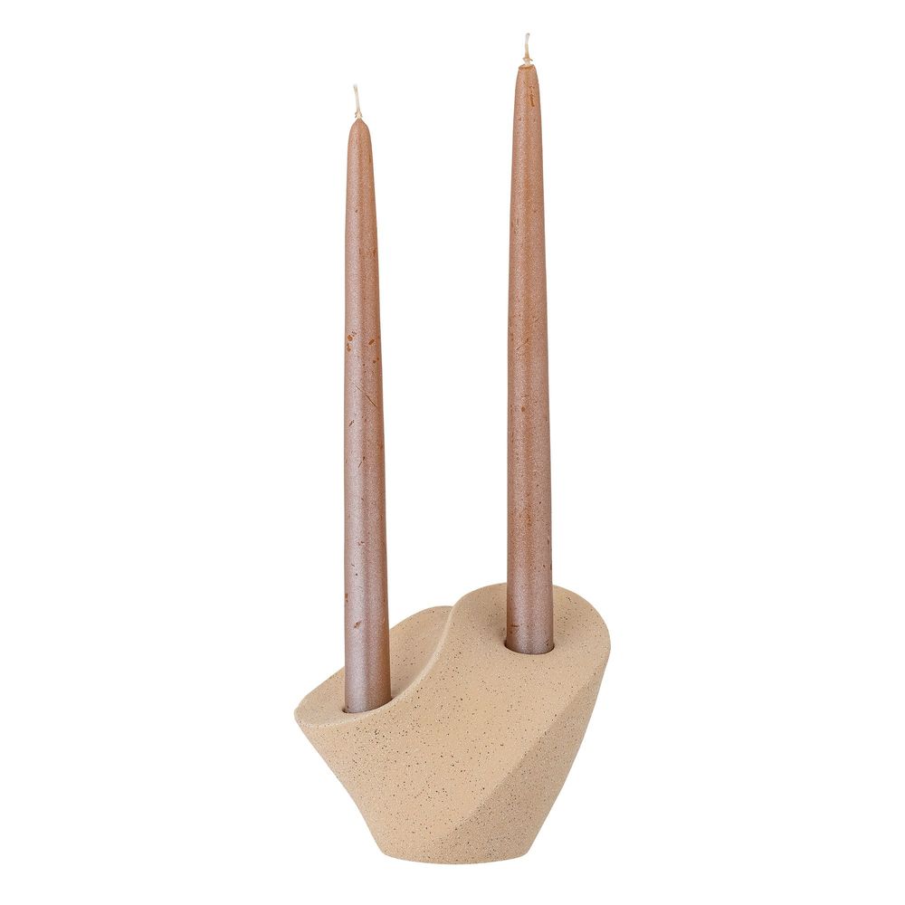 Candlesticks and candle holders - Brent Candle Holder, Nature, Stoneware - BLOOMINGVILLE MULTIBRAND HOUSE