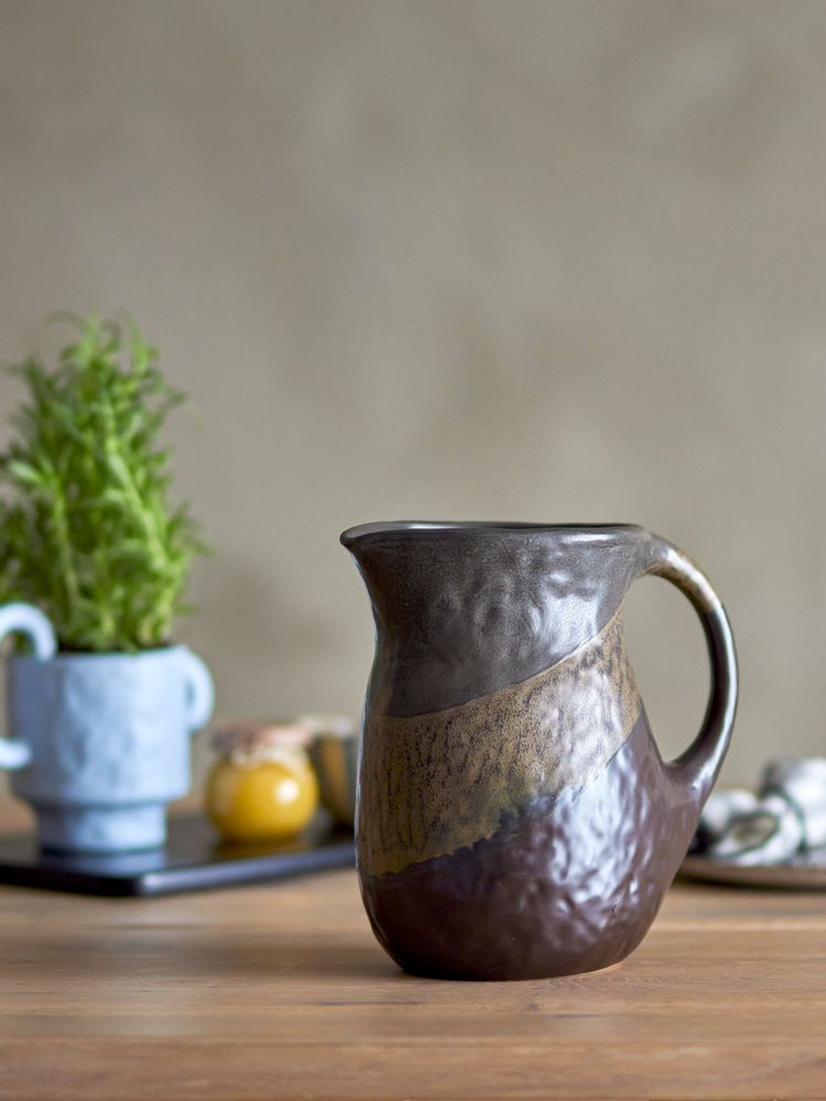 Carafes - Paula Jug, Brown, Stoneware - BLOOMINGVILLE MULTIBRAND HOUSE