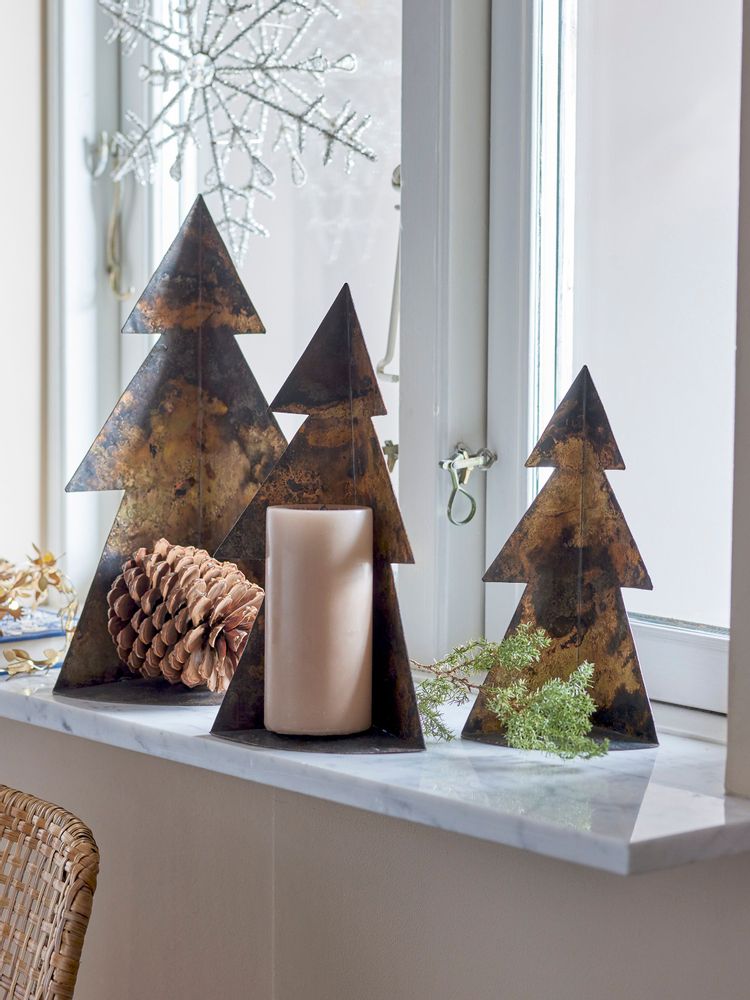 Decorative objects - Rony Deco Tree, Brown, Metal Set of 3 - BLOOMINGVILLE MULTIBRAND HOUSE
