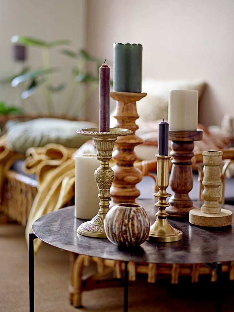 Bougeoirs et photophores  - Elisa Bougeoir, Brass, Aluminium Set of 2 - BLOOMINGVILLE MULTIBRAND HOUSE