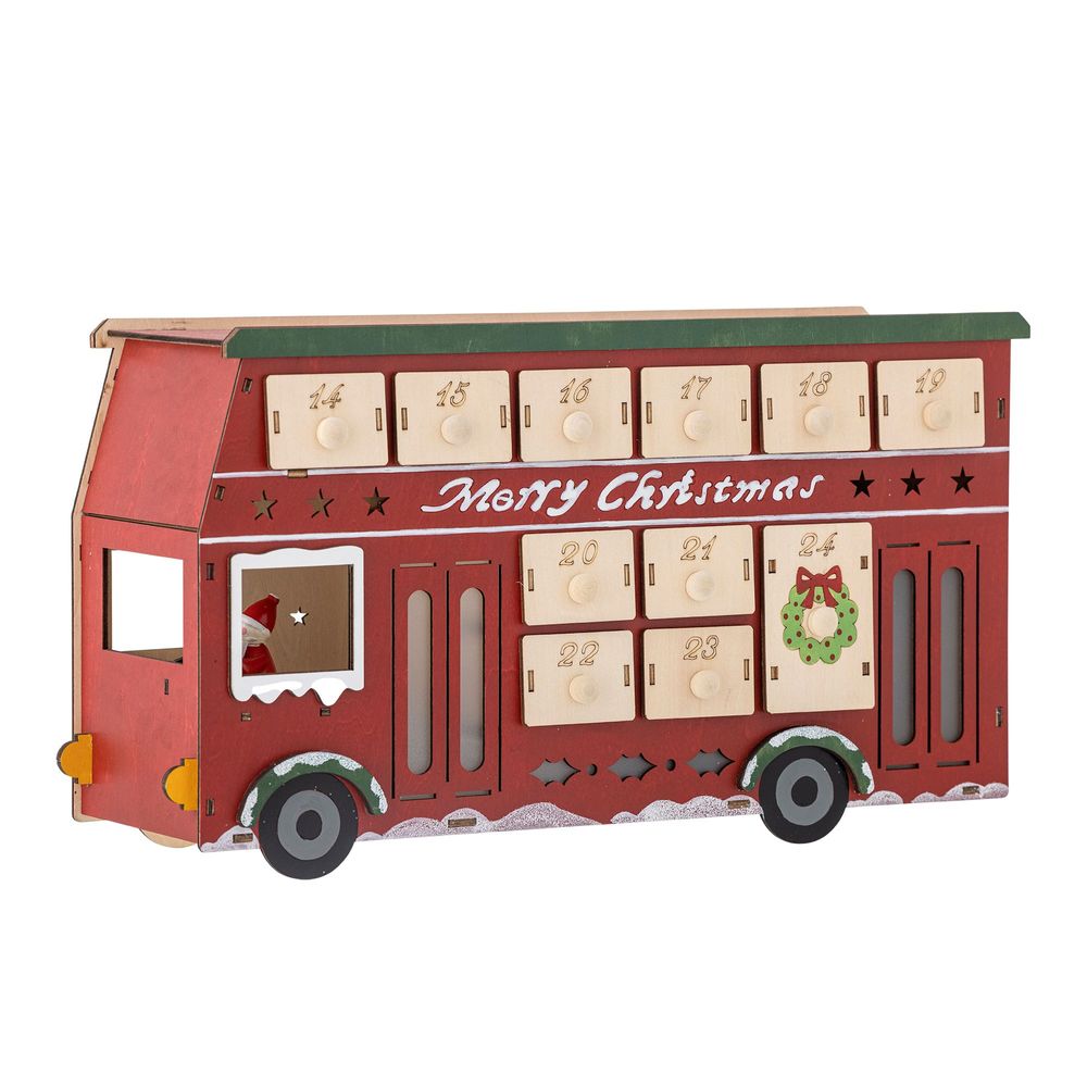 Decorative objects - Edward Calendar w/light, Red, Plywood - BLOOMINGVILLE MULTIBRAND HOUSE
