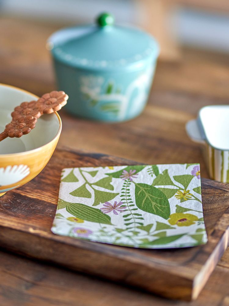 Napkins - Camelie Napkin, Green, FSC® Mix, Papier Pack of 20 - CREATIVE COLLECTION