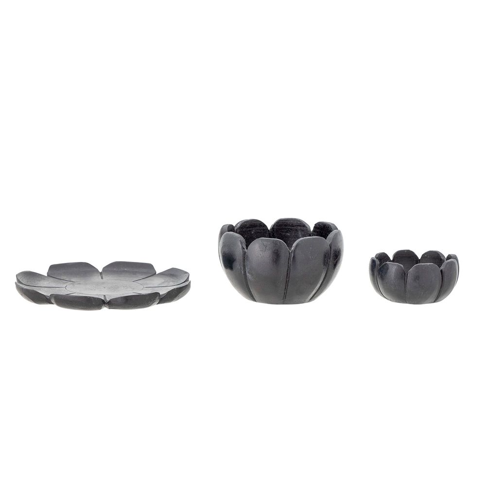 Bougeoirs et photophores - Reiko Photophore, Noir, Marbre Set of 3 - CREATIVE COLLECTION