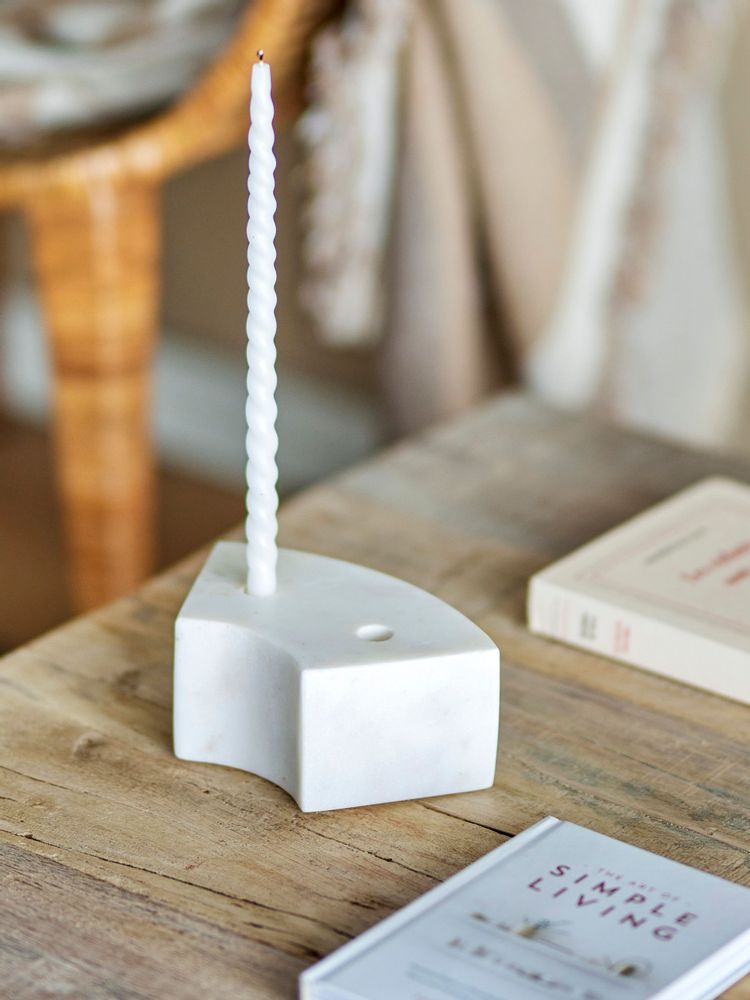 Bougeoirs et photophores - Florida Bougeoir, Blanc, Marbre - BLOOMINGVILLE MULTIBRAND HOUSE